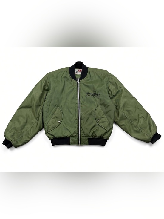 Vintage Other - Vintage Indian Motorcycle Racing Team Bomber Jacket Olive Thinsulate